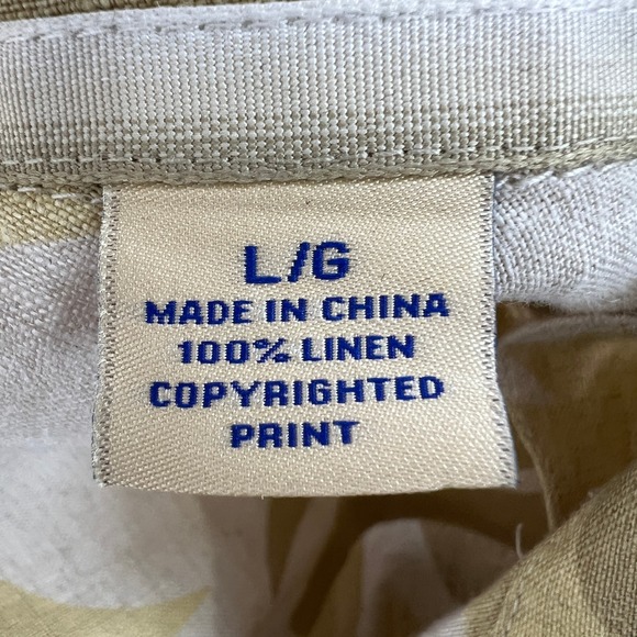 Tommy Bahama  100% Linen‎ Camp Shirt Tropical Print Button Up Short Sleeve Large - Picture 4 of 10